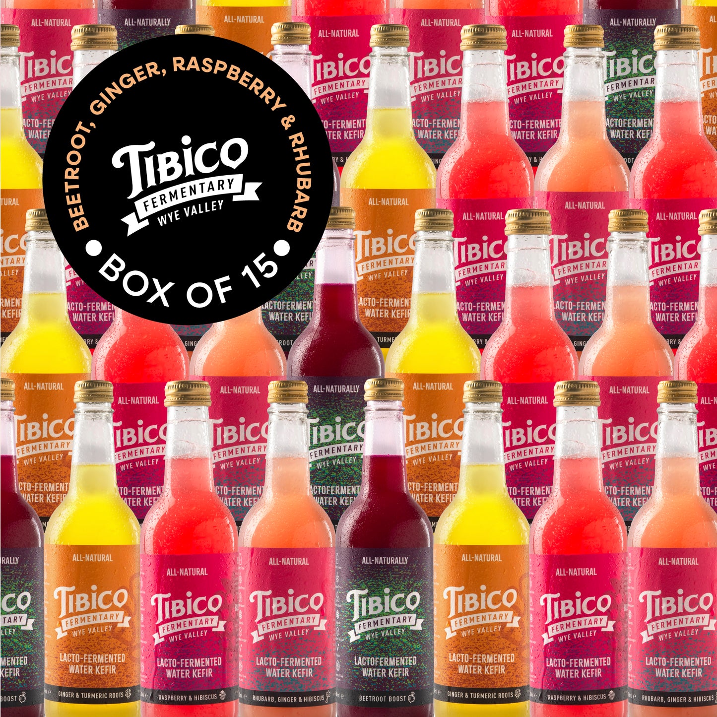 15 x 500ml Fixed Box - 5 x Beetroot, 5 x Ginger, 3 x Raspberry, 2 x Rhubarb