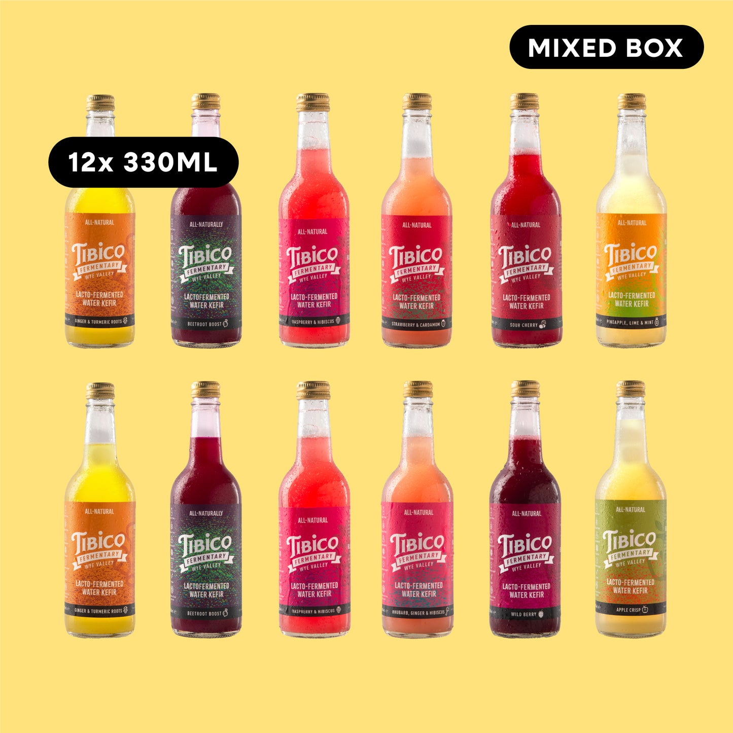 12 x 330 ml Mixed Water Kefirs