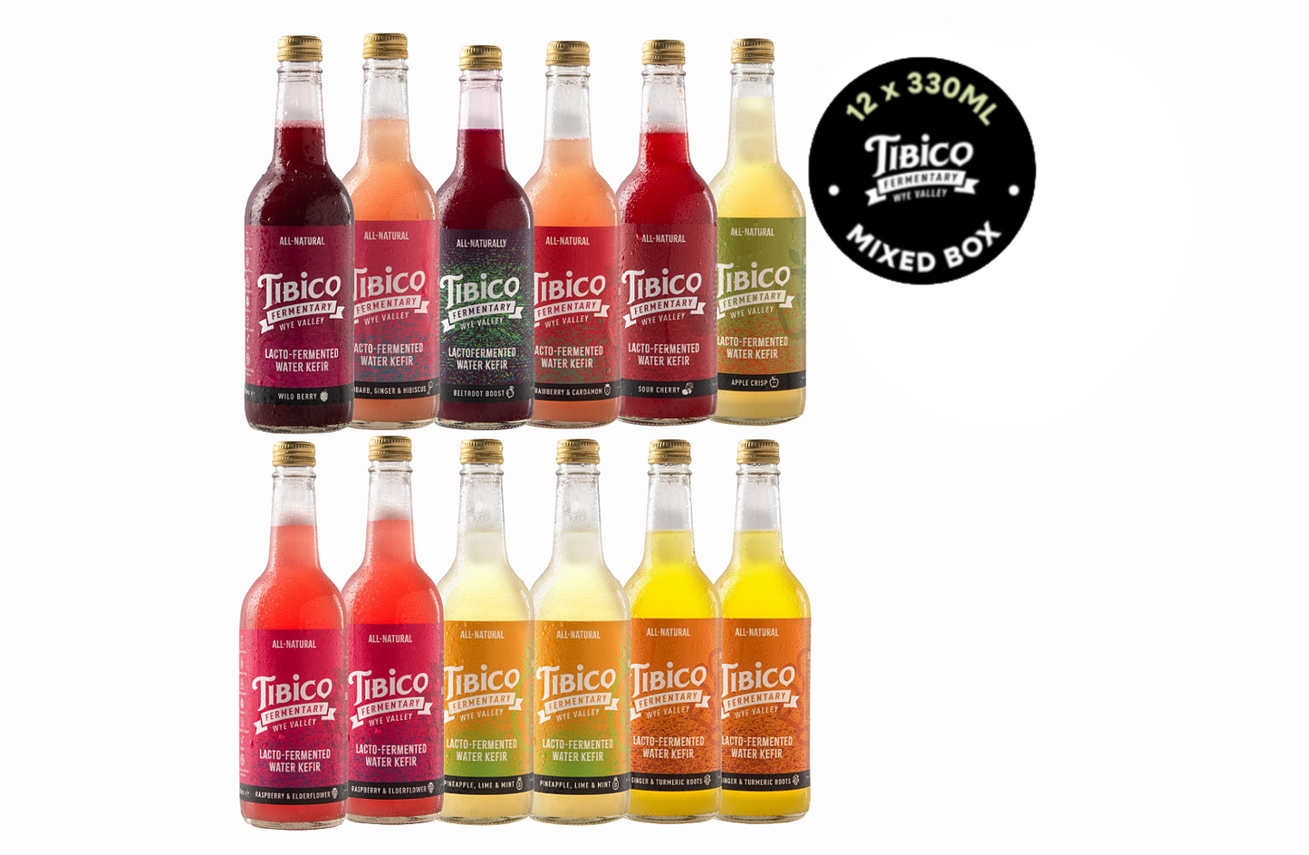 12 x 330 ml Mixed Water Kefirs