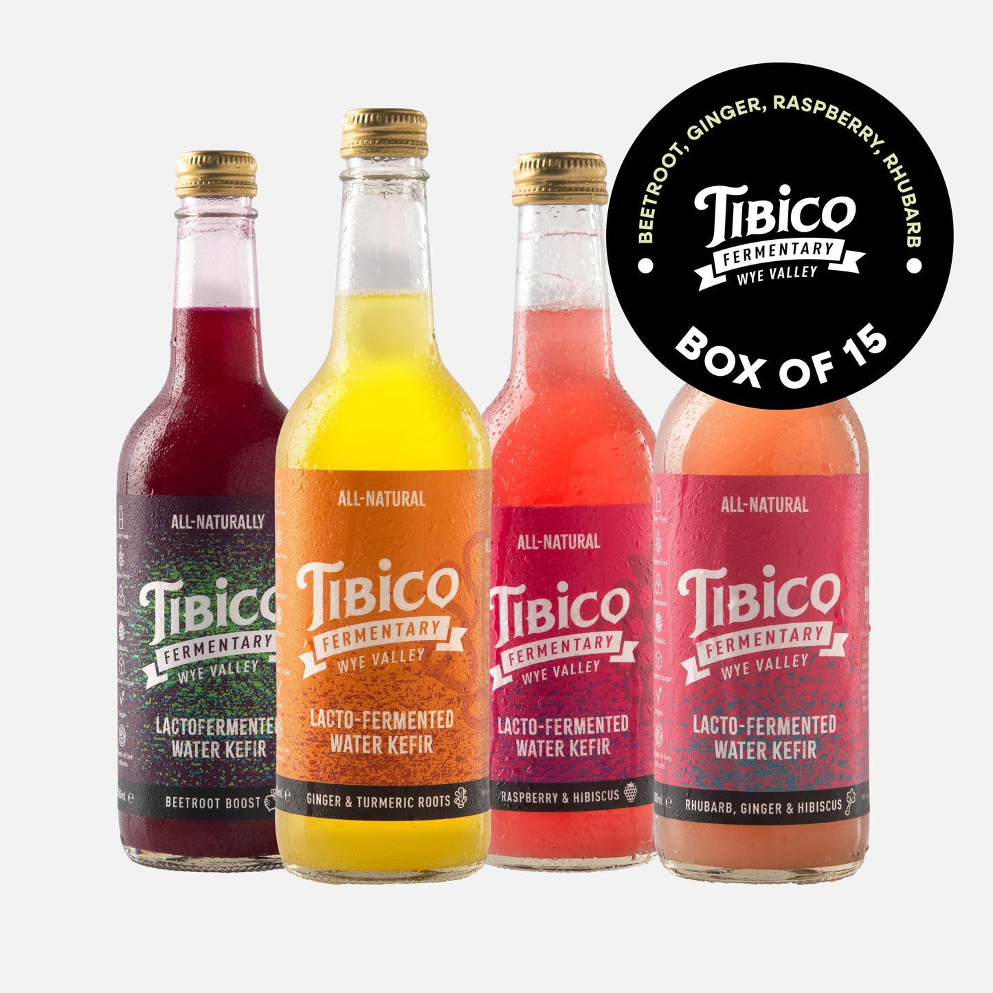 15 x 500ml Fixed Box - 5 x Beetroot, 5 x Ginger, 3 x Raspberry, 2 x Rhubarb