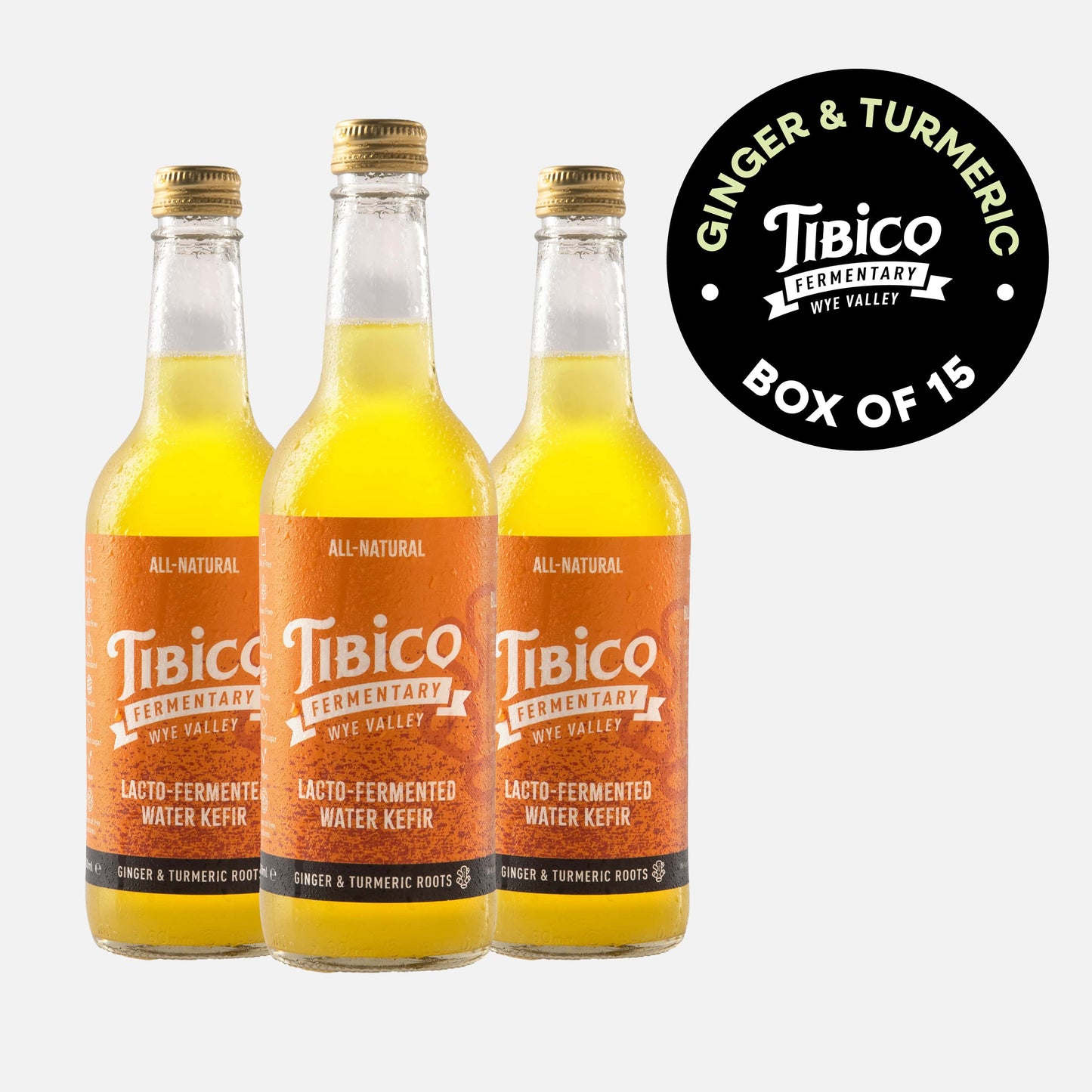 15 x 500ml Ginger & Turmeric Root Water Kefir