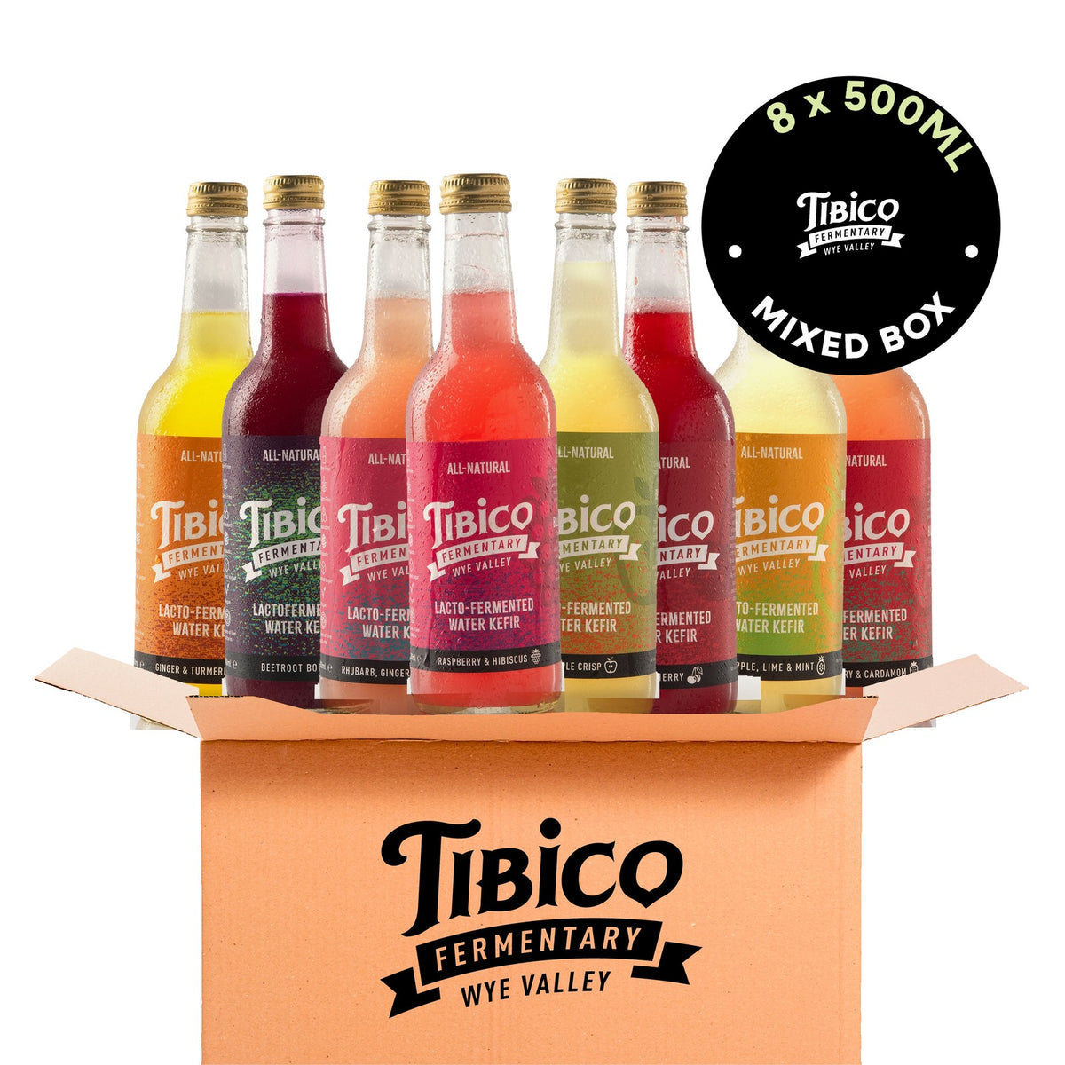 8 x 500ml Mixed Water Kefirs